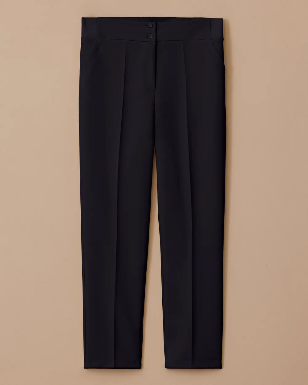Plus Size Double Button Classic Pants