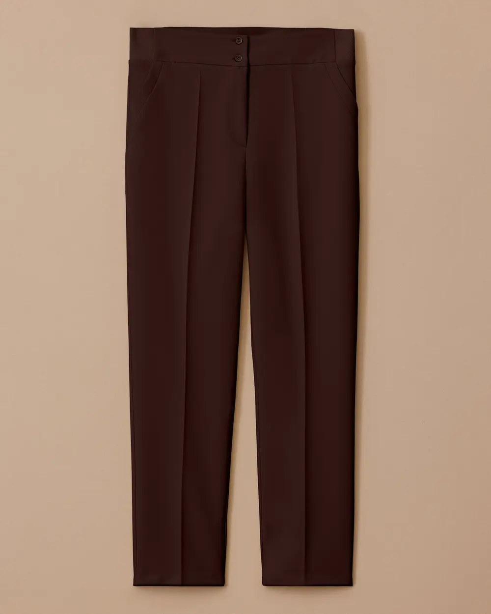 Plus Size Double Button Classic Pants
