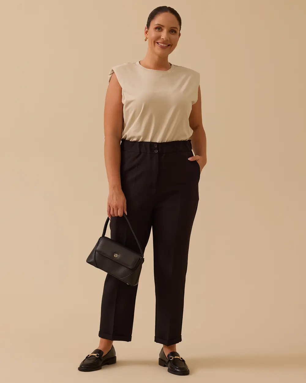 Büyük Beden Elastik Bel Bilek Boy Pantolon