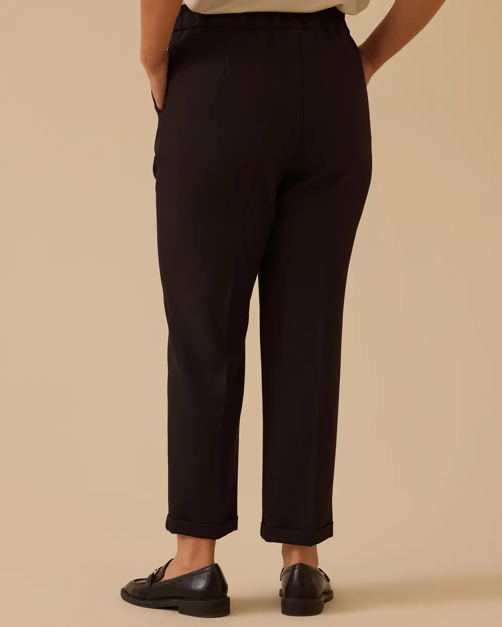 Plus Size Elastic Waist Ankle Length Pants