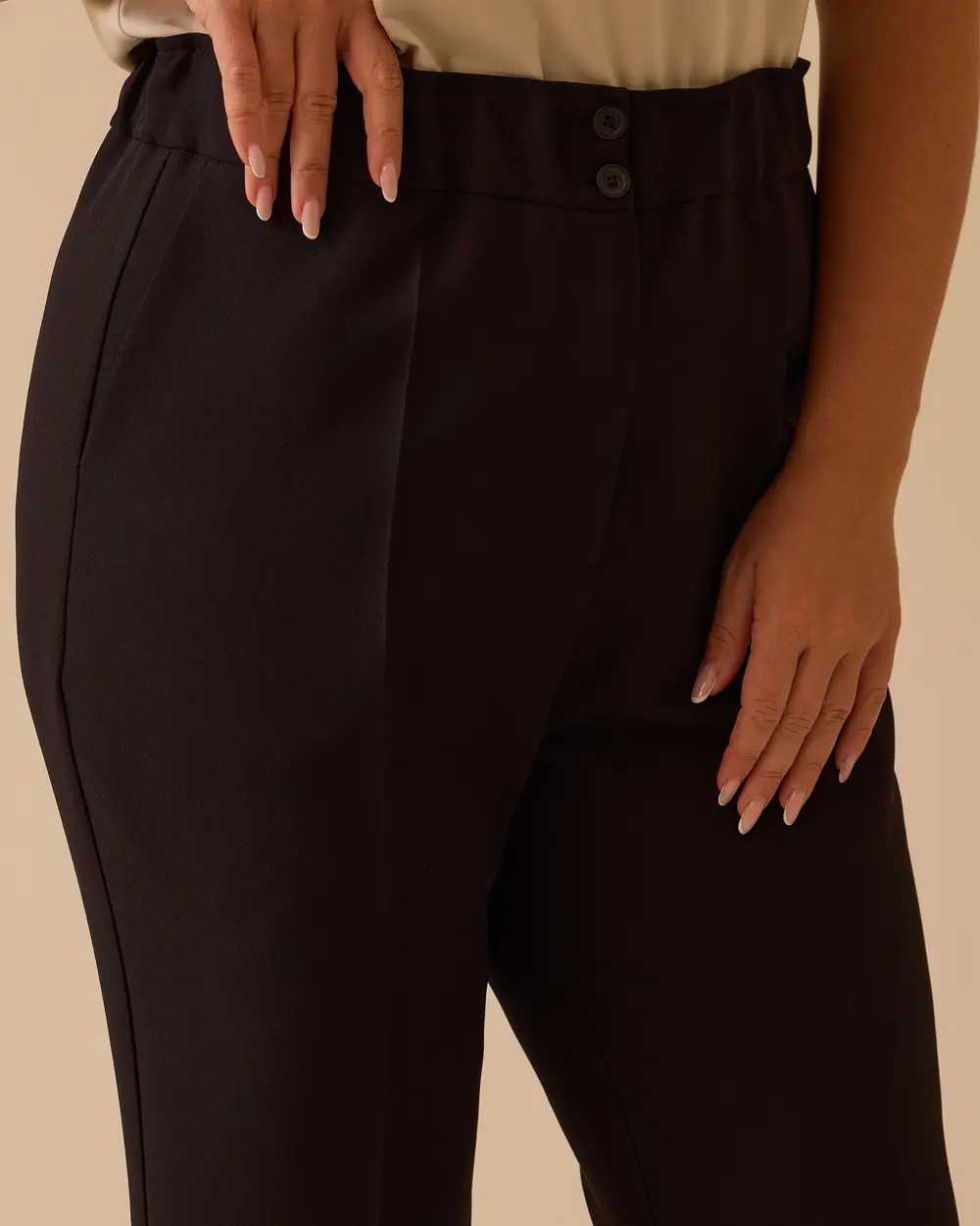 Plus Size Elastic Waist Ankle Length Pants