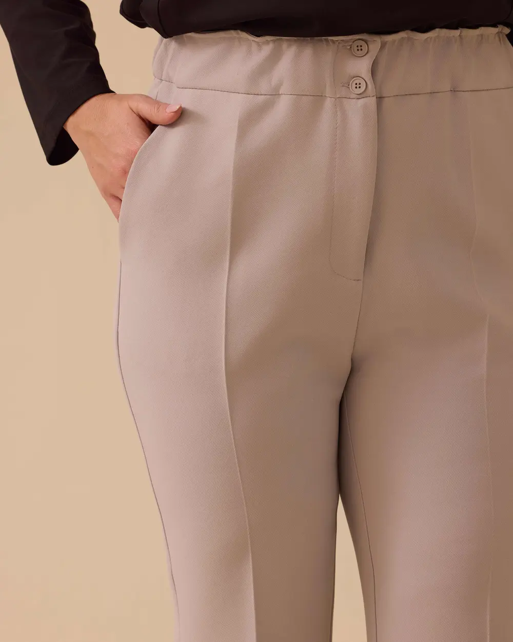 Büyük Beden Elastik Bel Bilek Boy Pantolon