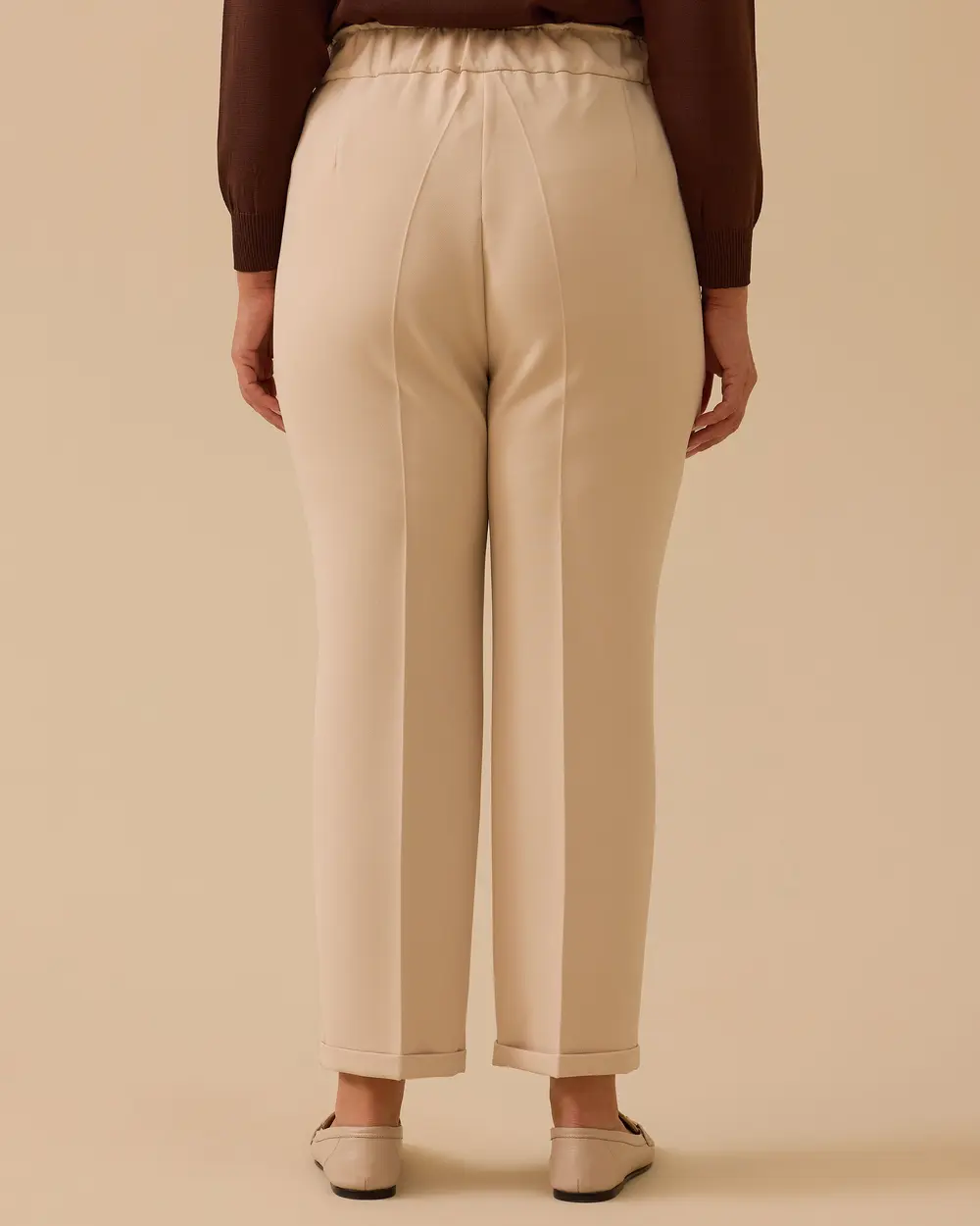 Plus Size Elastic Waist Ankle Length Pants