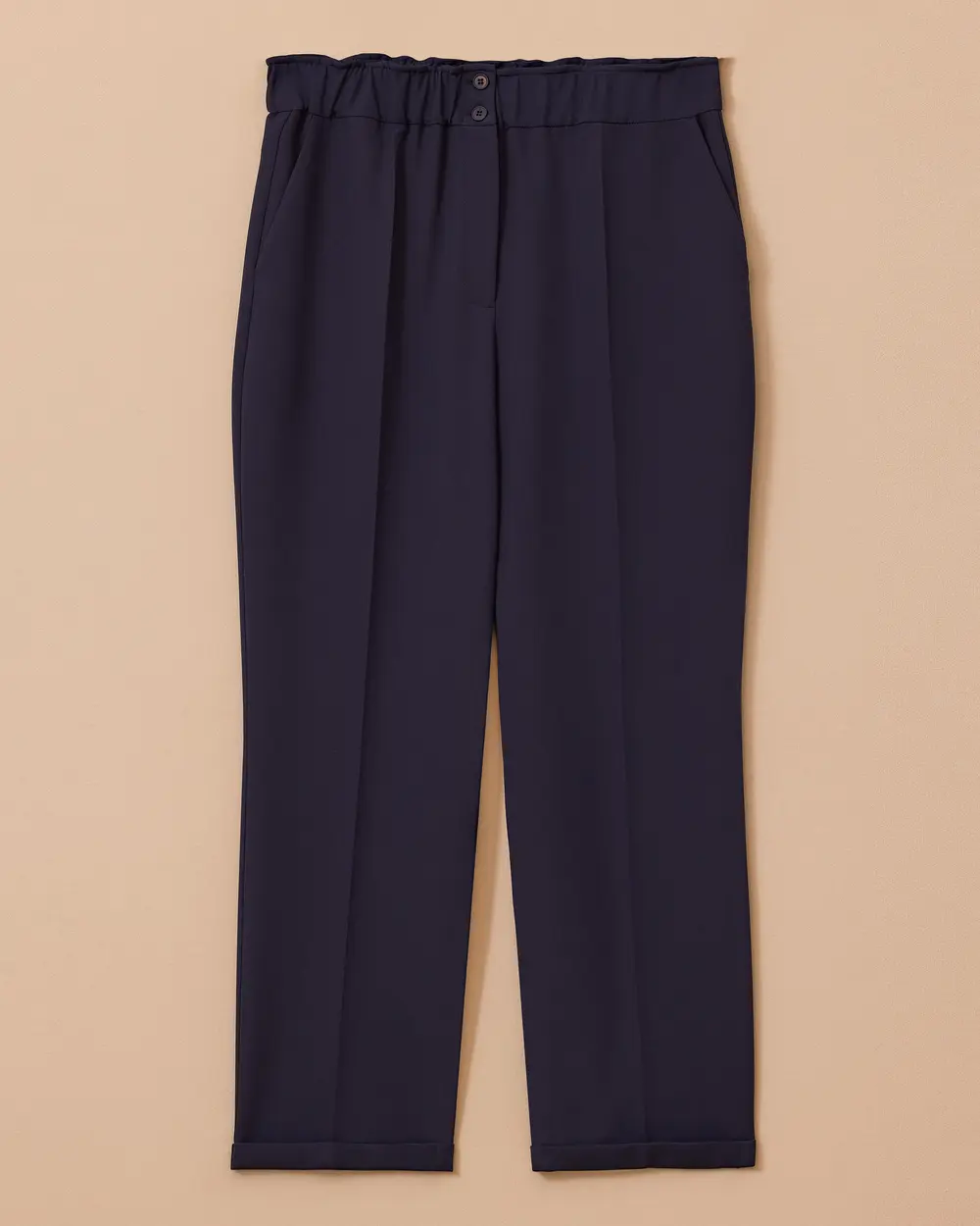 Plus Size Elastic Waist Ankle Length Pants