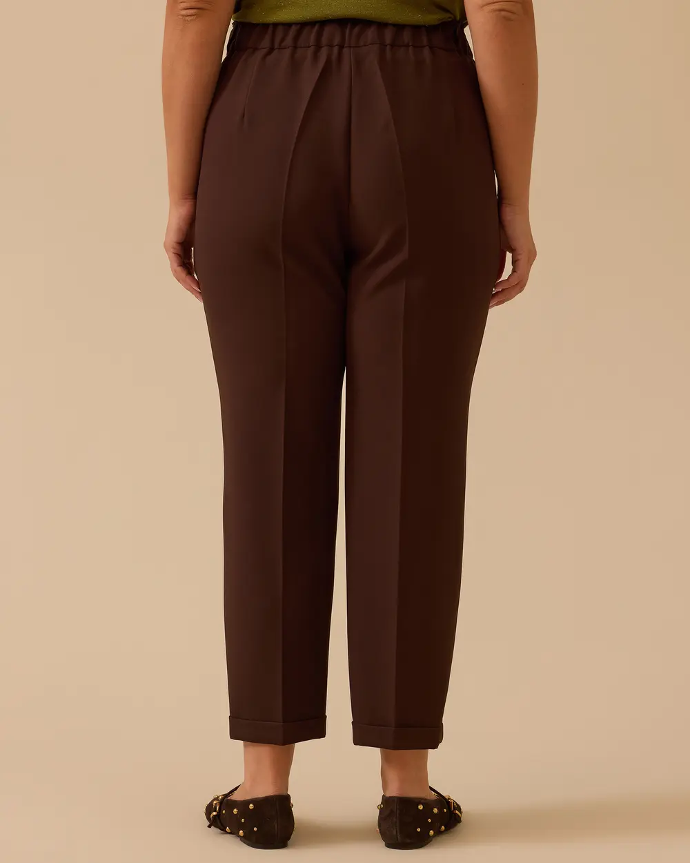 Plus Size Elastic Waist Ankle Length Pants