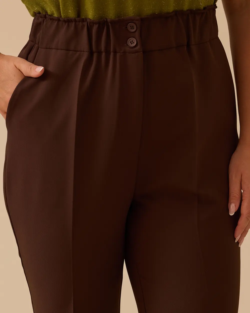 Plus Size Elastic Waist Ankle Length Pants