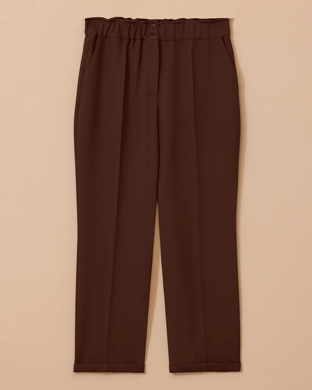 Plus Size Elastic Waist Ankle Length Pants