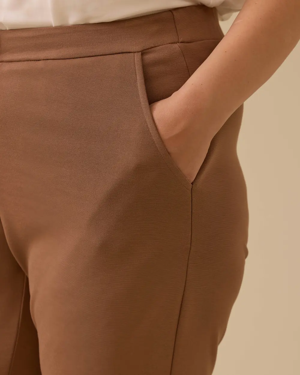 Plus Size Ankle Length Pants with Pockets