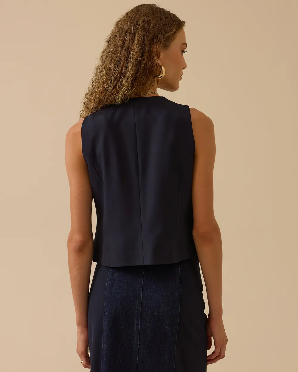 Classic Vest with Button Detail