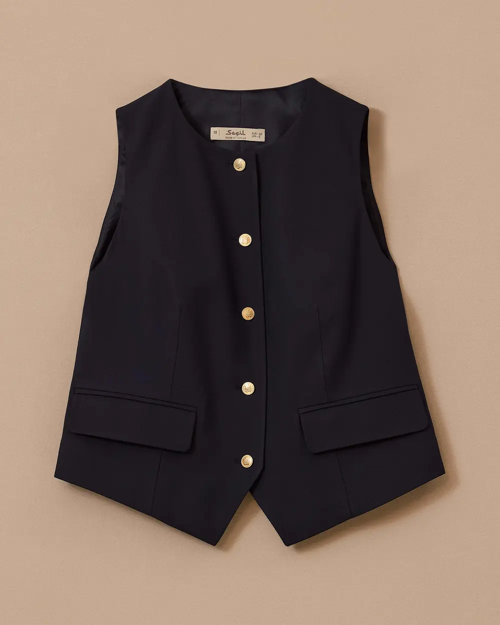 Düğme Detaylı Klasik Yelek