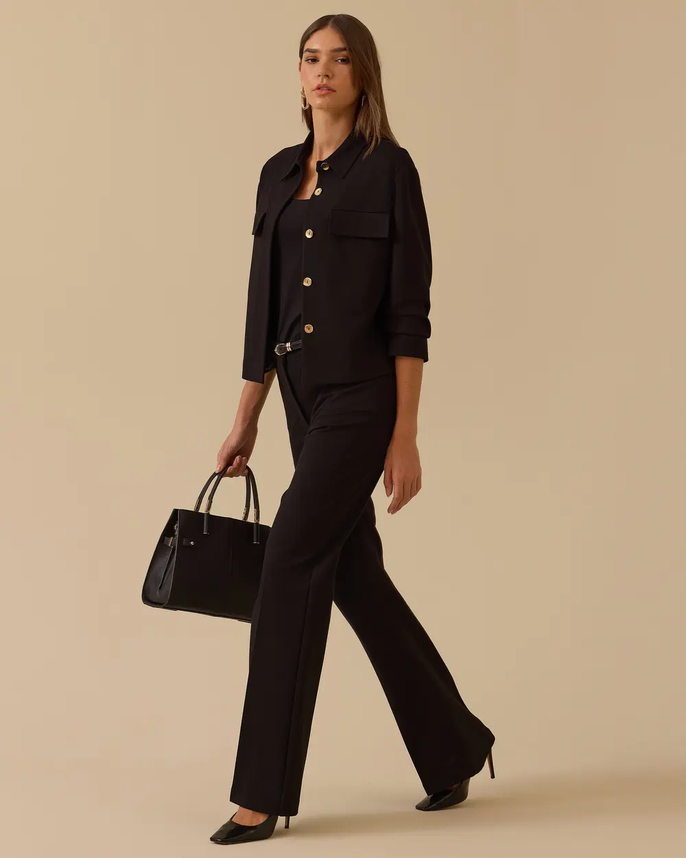 Düğmeli Cep Kapaklı Ceket