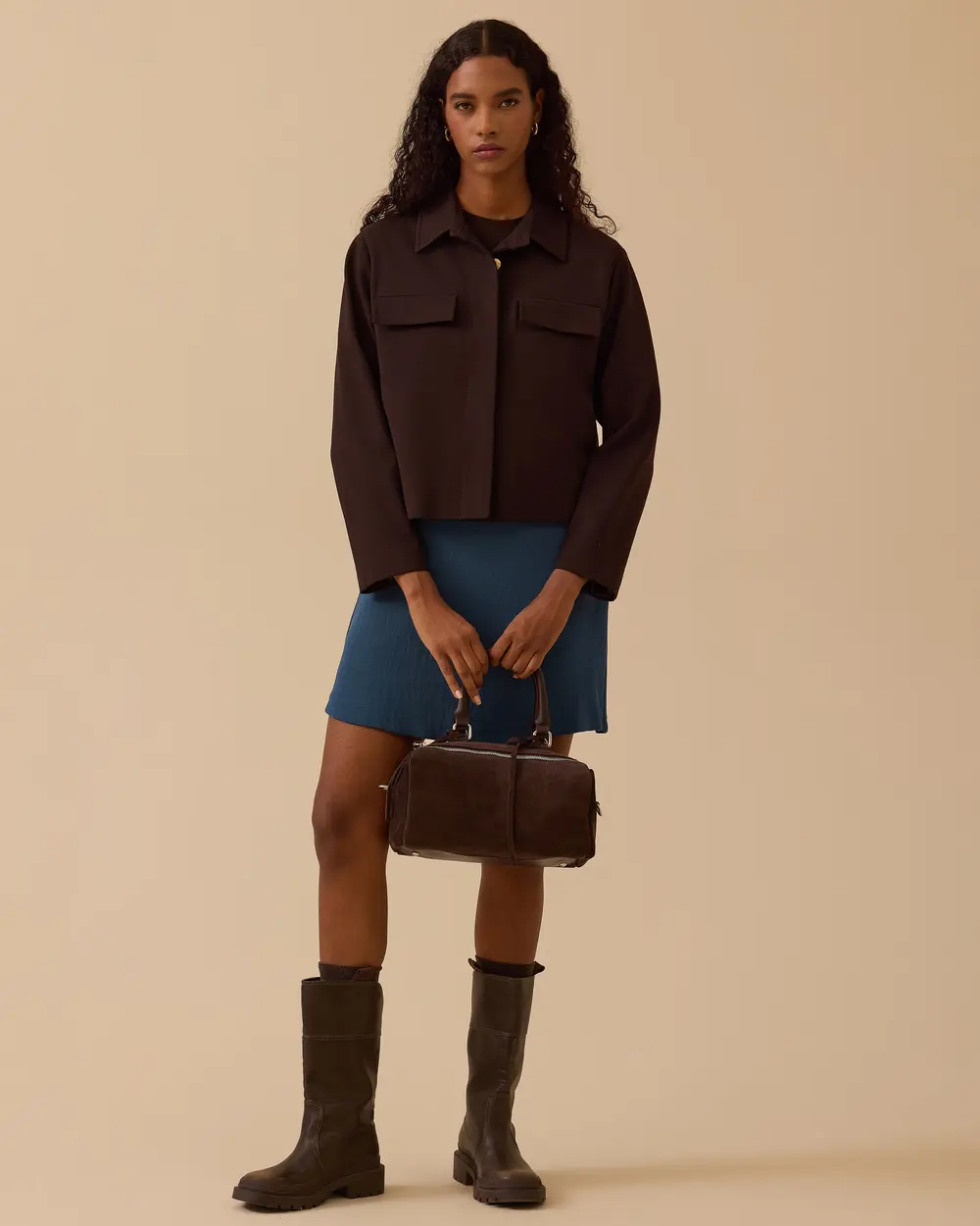 Düğmeli Cep Kapaklı Ceket