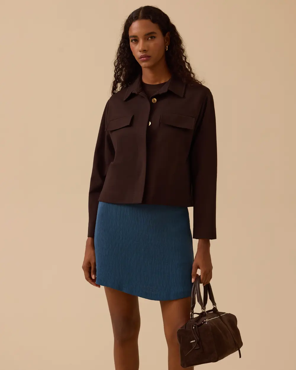 Düğmeli Cep Kapaklı Ceket