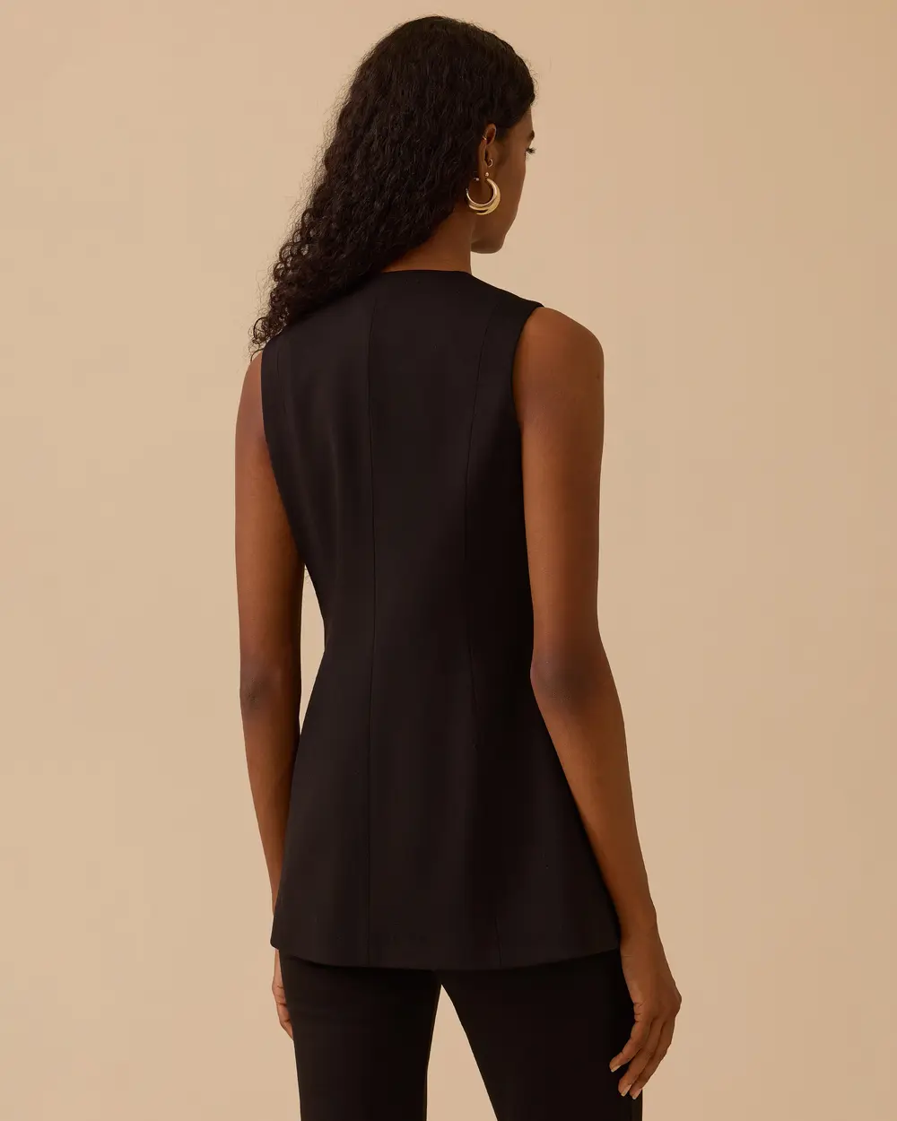 V Yaka Gold Düğme Detaylı Yelek