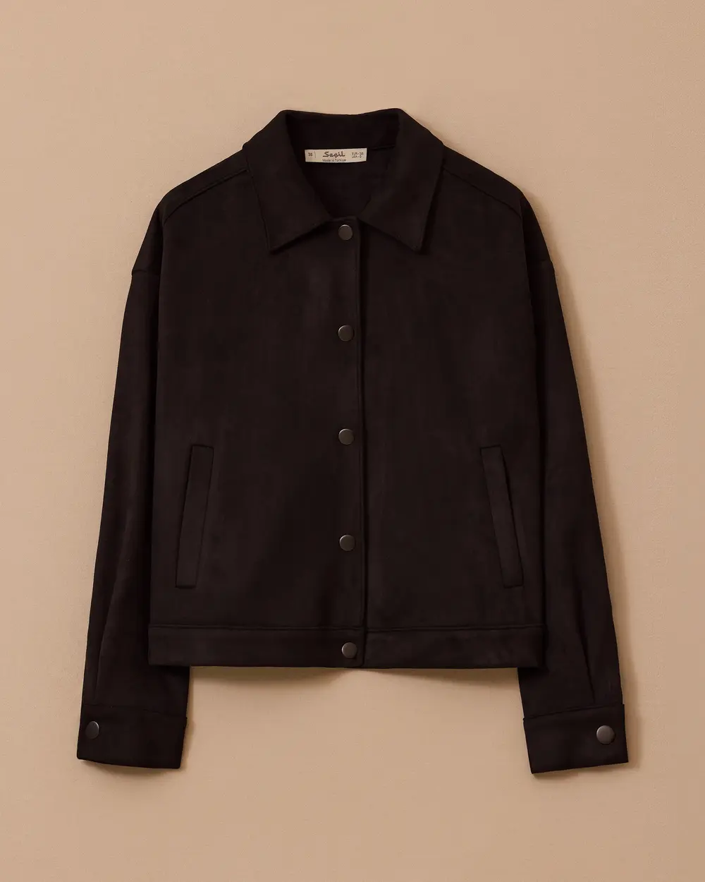 Püskül Detaylı Kısa Süet Ceket