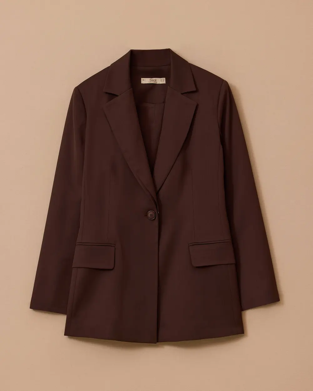 Çizgi Detaylı Tek Düğmeli Ceket