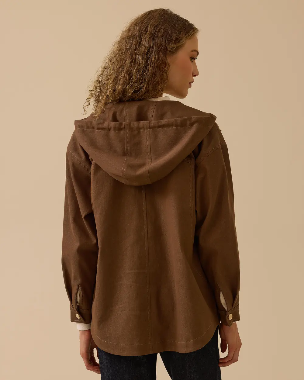 Kapüşonlu Pamuk Astarlı Dar Kesim Ceket