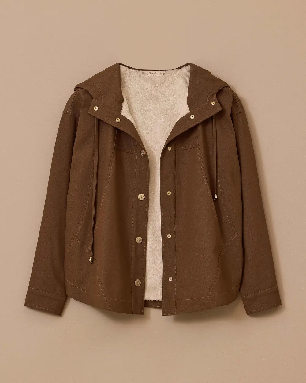 Kapüşonlu Pamuk Astarlı Dar Kesim Ceket