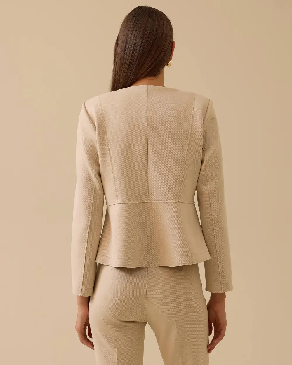 Fermuarlı Sıfır Yaka Kısa Ceket