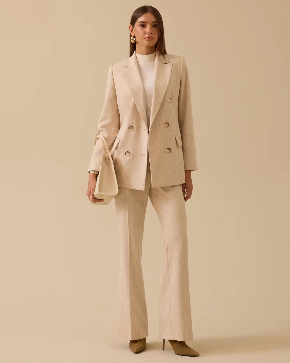 Çizgili Düğmeli Ceket