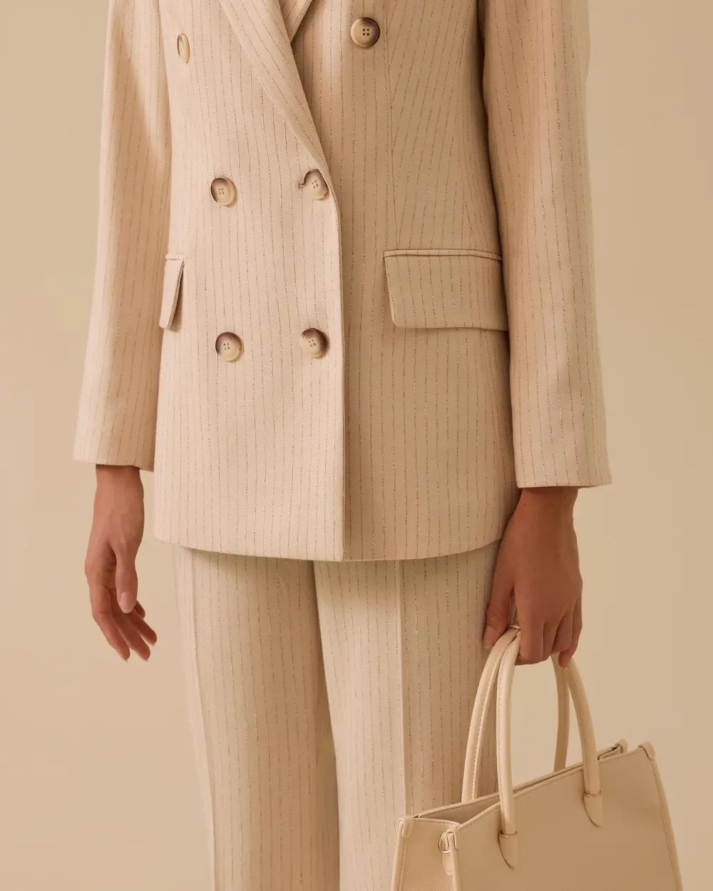 Çizgili Düğmeli Ceket