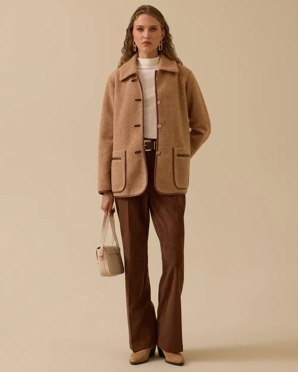 Biye Detaylı Düğmeli Ceket