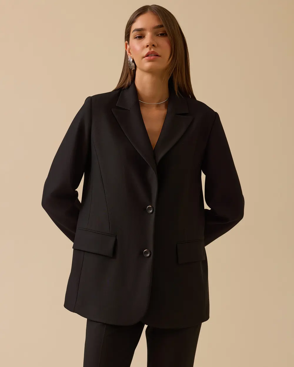 Cep Kapaklı Düğmeli Ceket