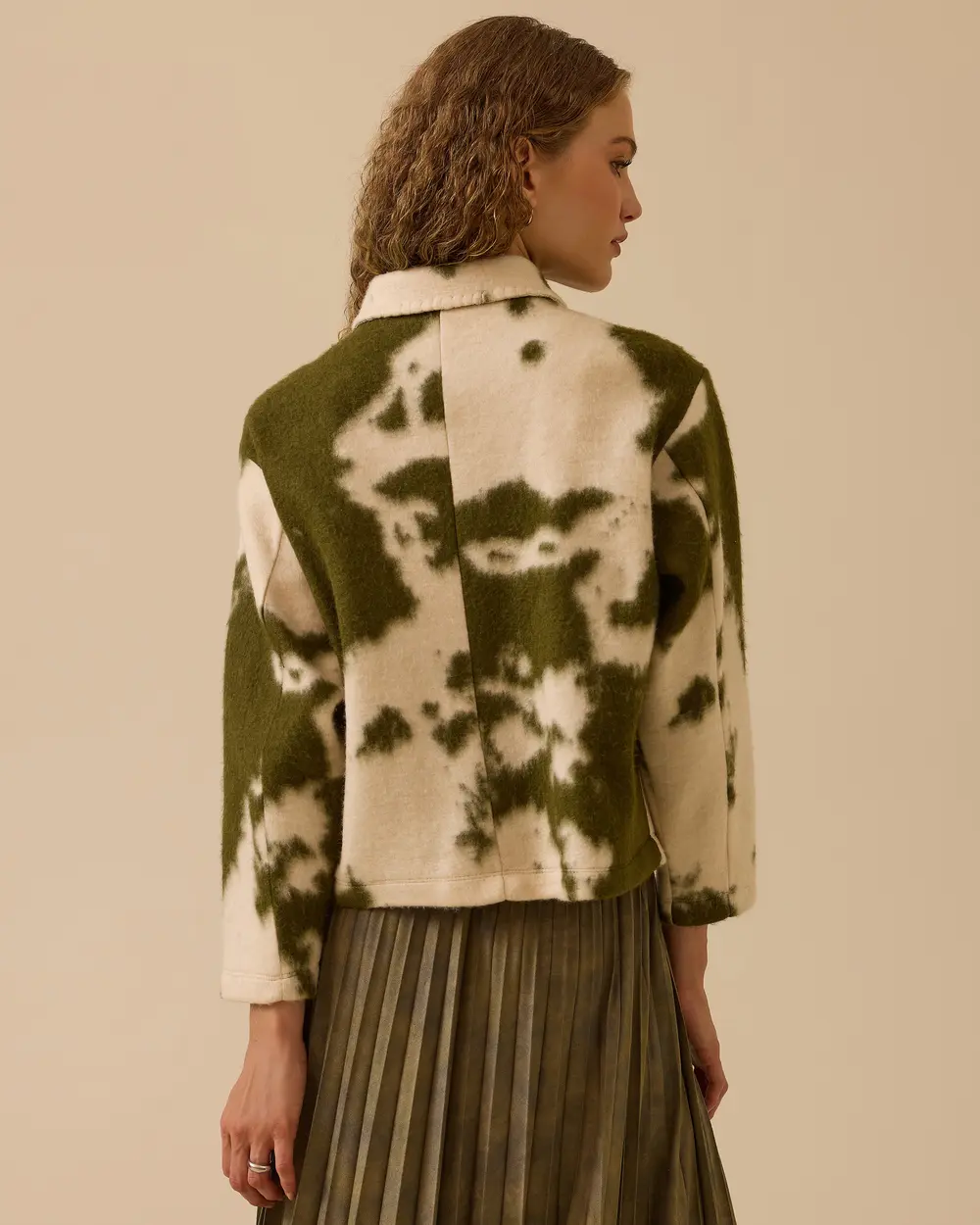 Desenli Gömlek Yaka Ceket