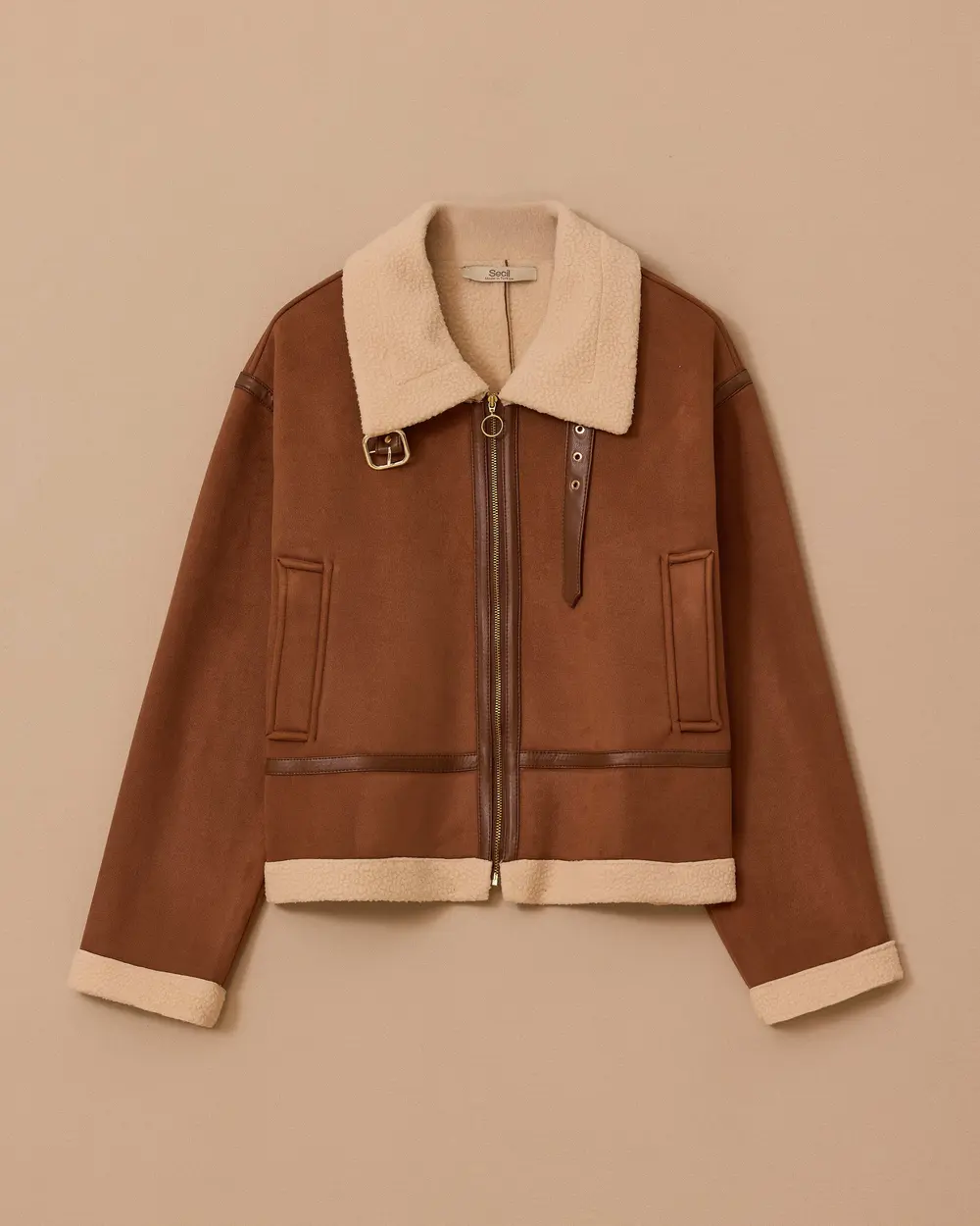 Peluş Astarlı Kısa Ceket