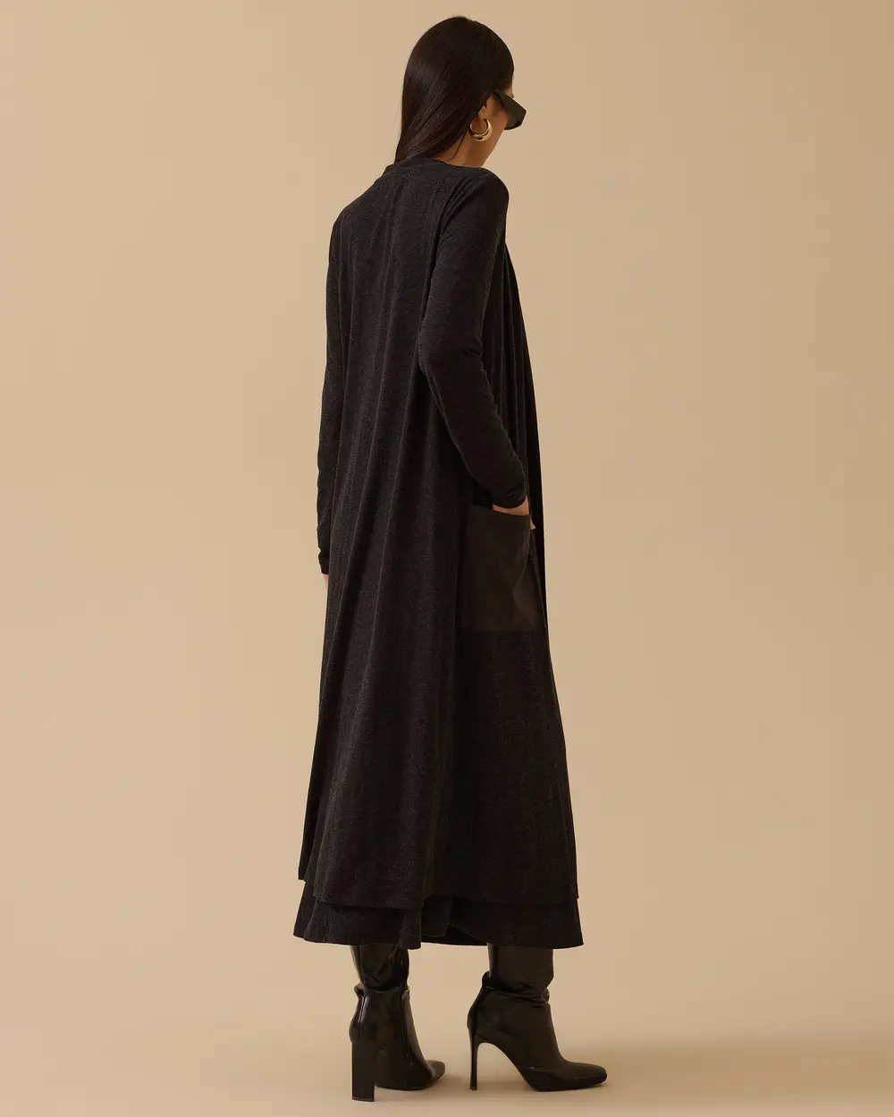 Suni Deri Cepli Uzun Hırka