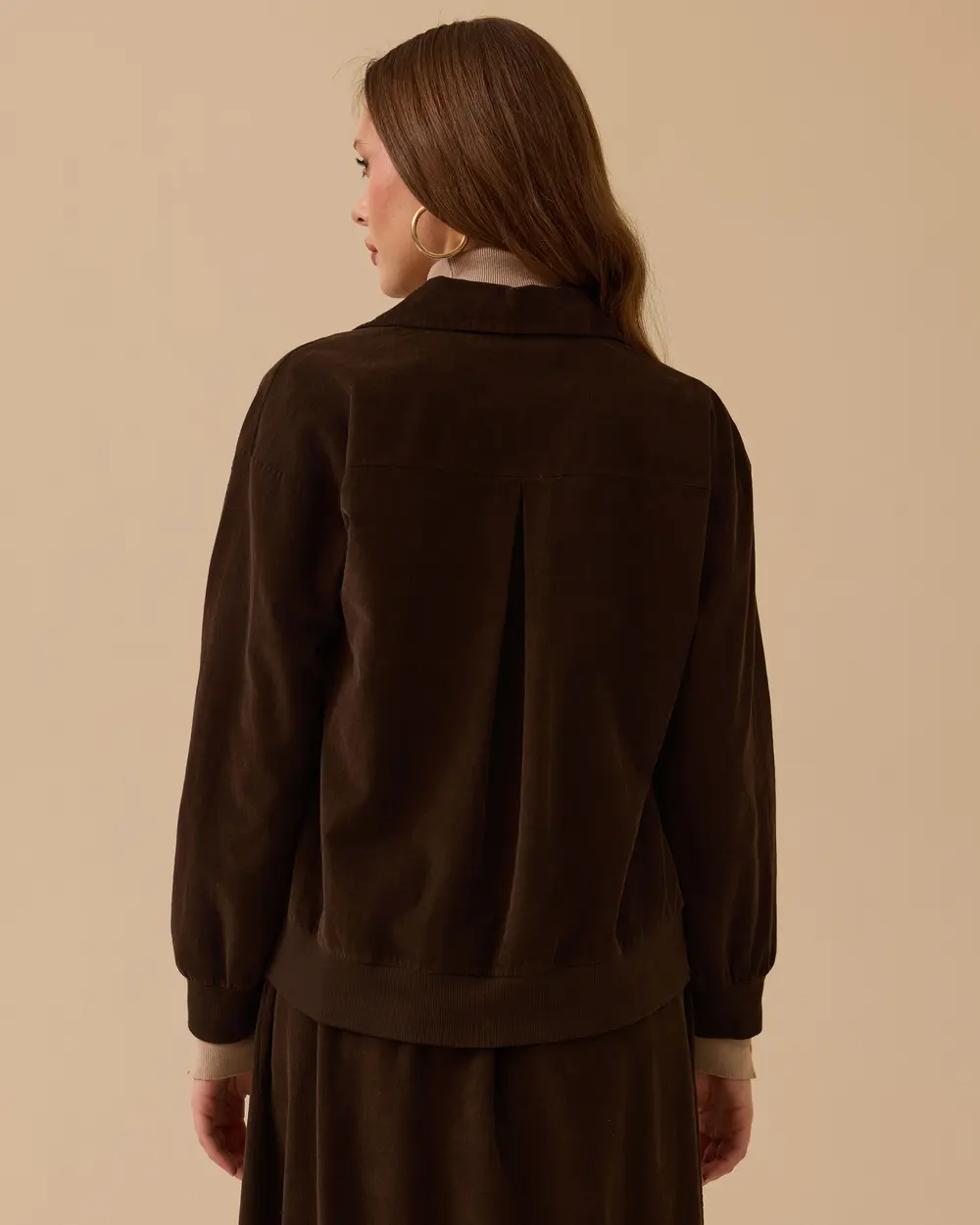Düğmeli Kadife Ceket