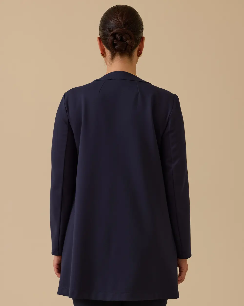 Büyük Beden Desenli Fermuarlı Jakar Ceket