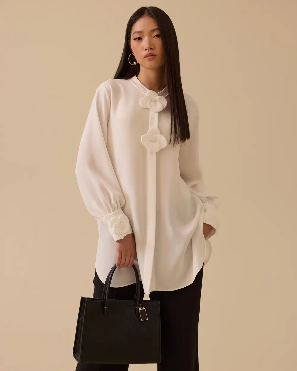 Çiçek Aplikeli Tunik