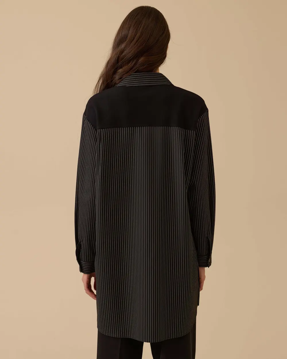 Omuz Bağlama Detaylı Çizgili Tunik