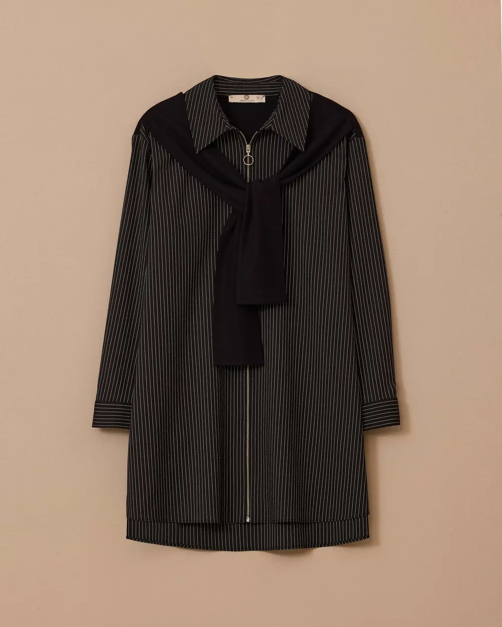 Striped Tunic with Shoulder Tie Detail