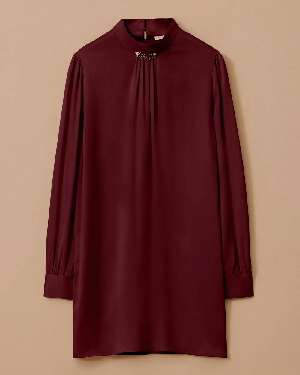 Pleated Tunic with Collar Accessories