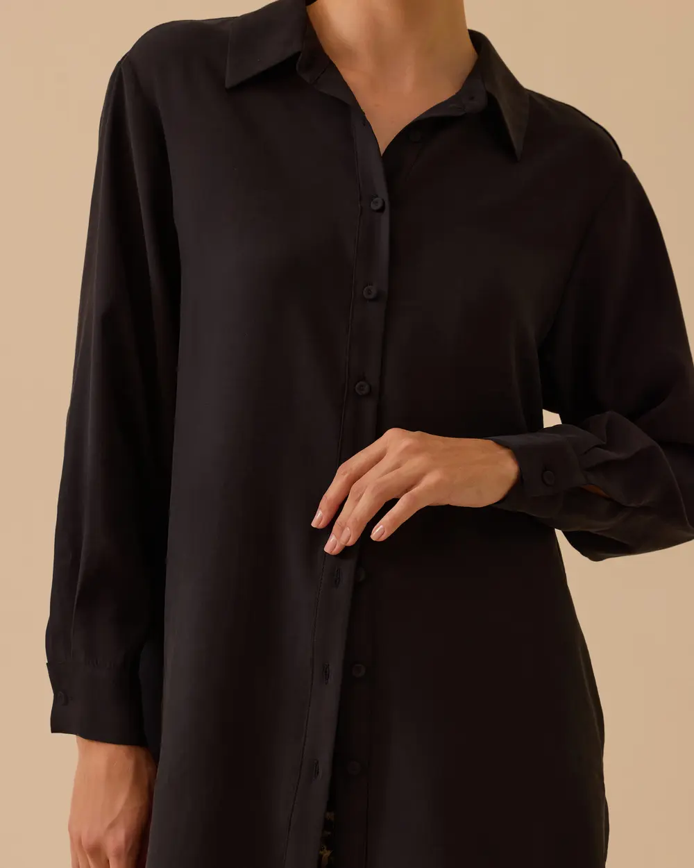 Gömlek Yaka Uzun Kollu Basic Tunik