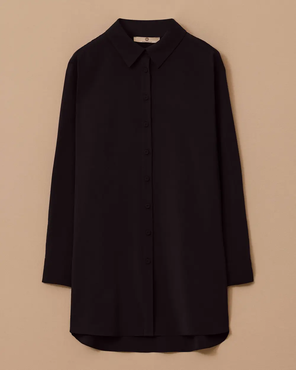 Shirt Collar Long Sleeve Basic Tunic