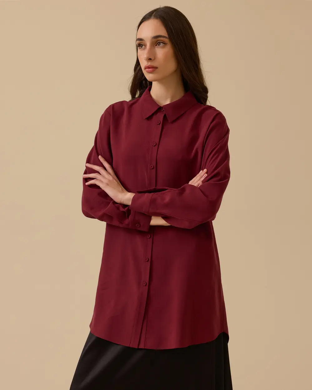 Gömlek Yaka Uzun Kollu Basic Tunik