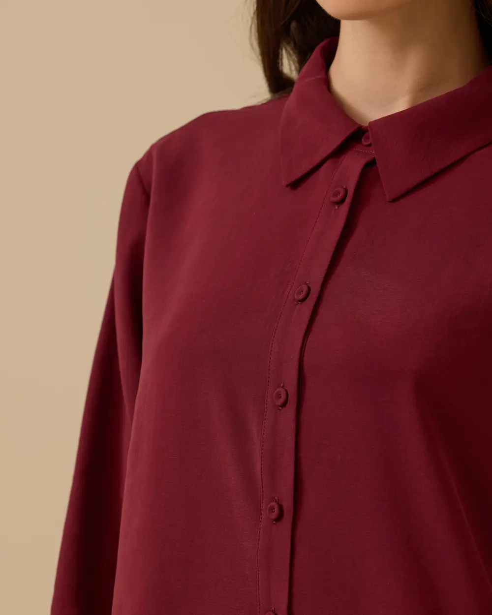 Gömlek Yaka Uzun Kollu Basic Tunik