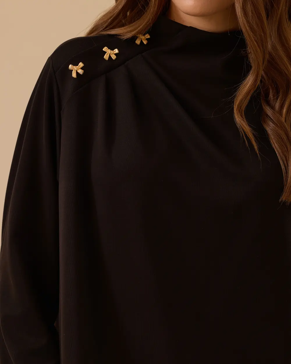 Draped Tunic with Shoulder Accessories