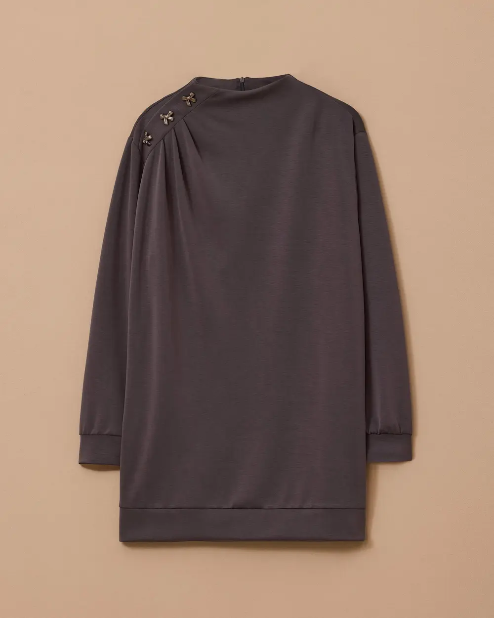 Draped Tunic with Shoulder Accessories