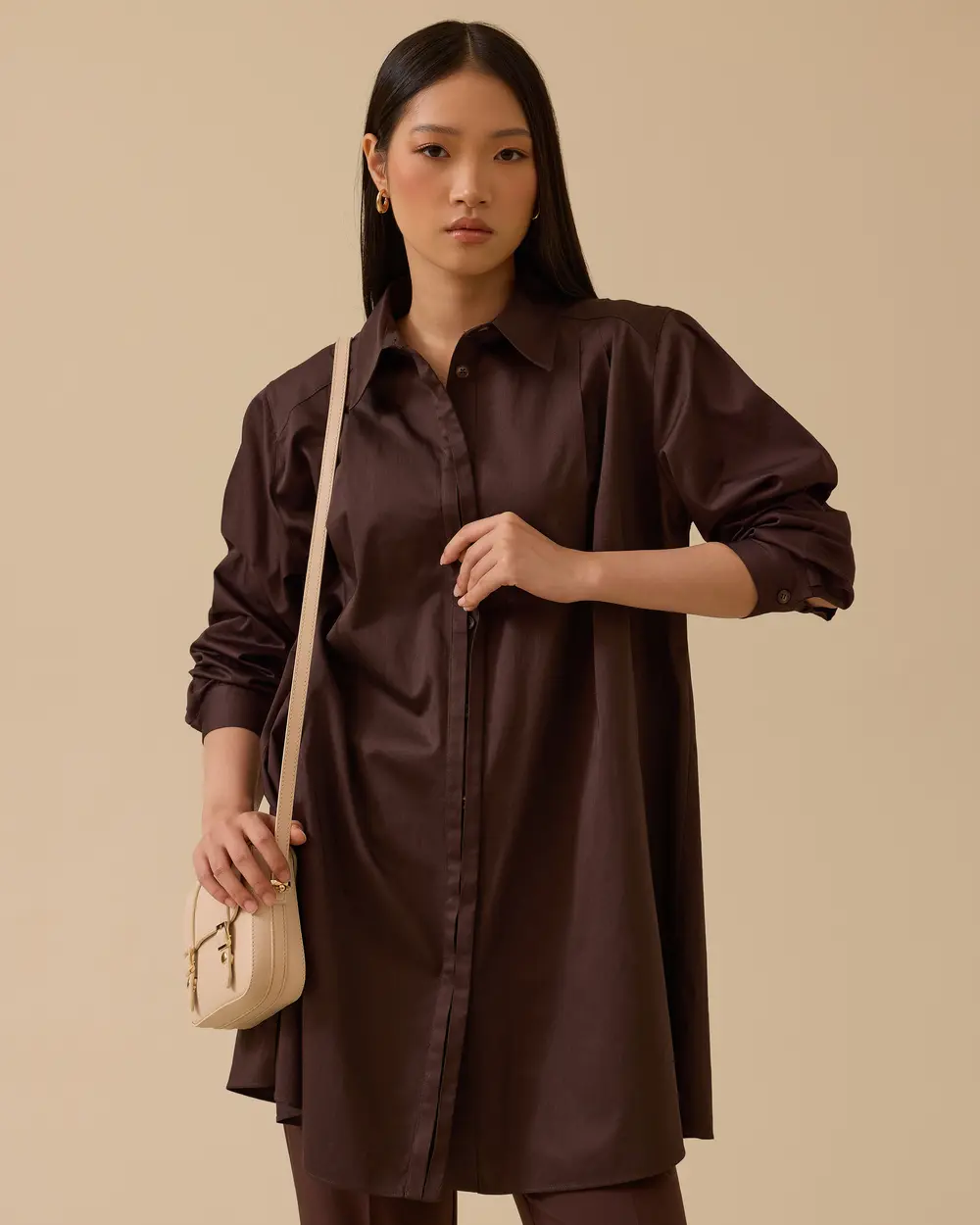 Omuz Pileli Oversize Tunik