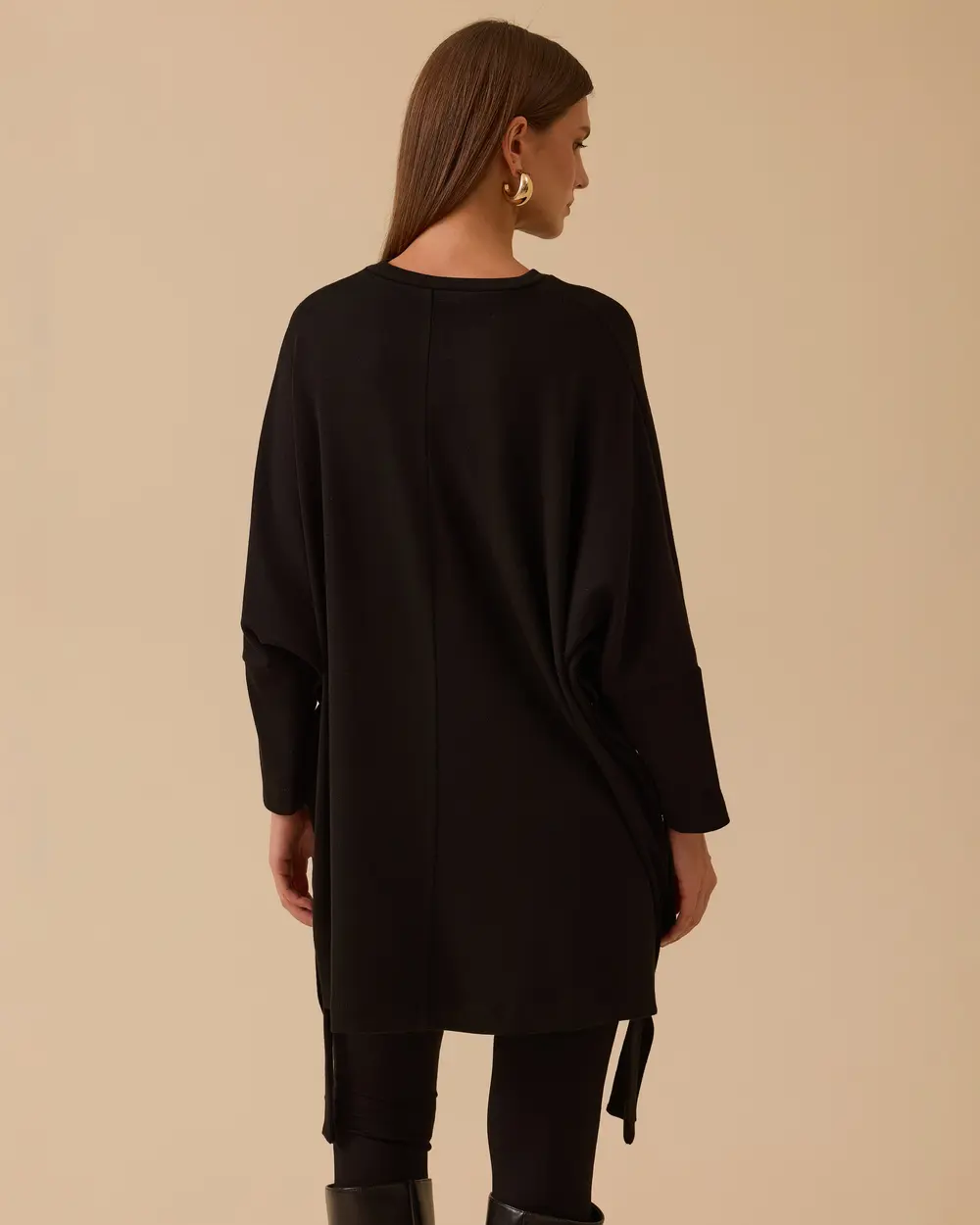 Yan Düğme Detaylı Uzun Tunik