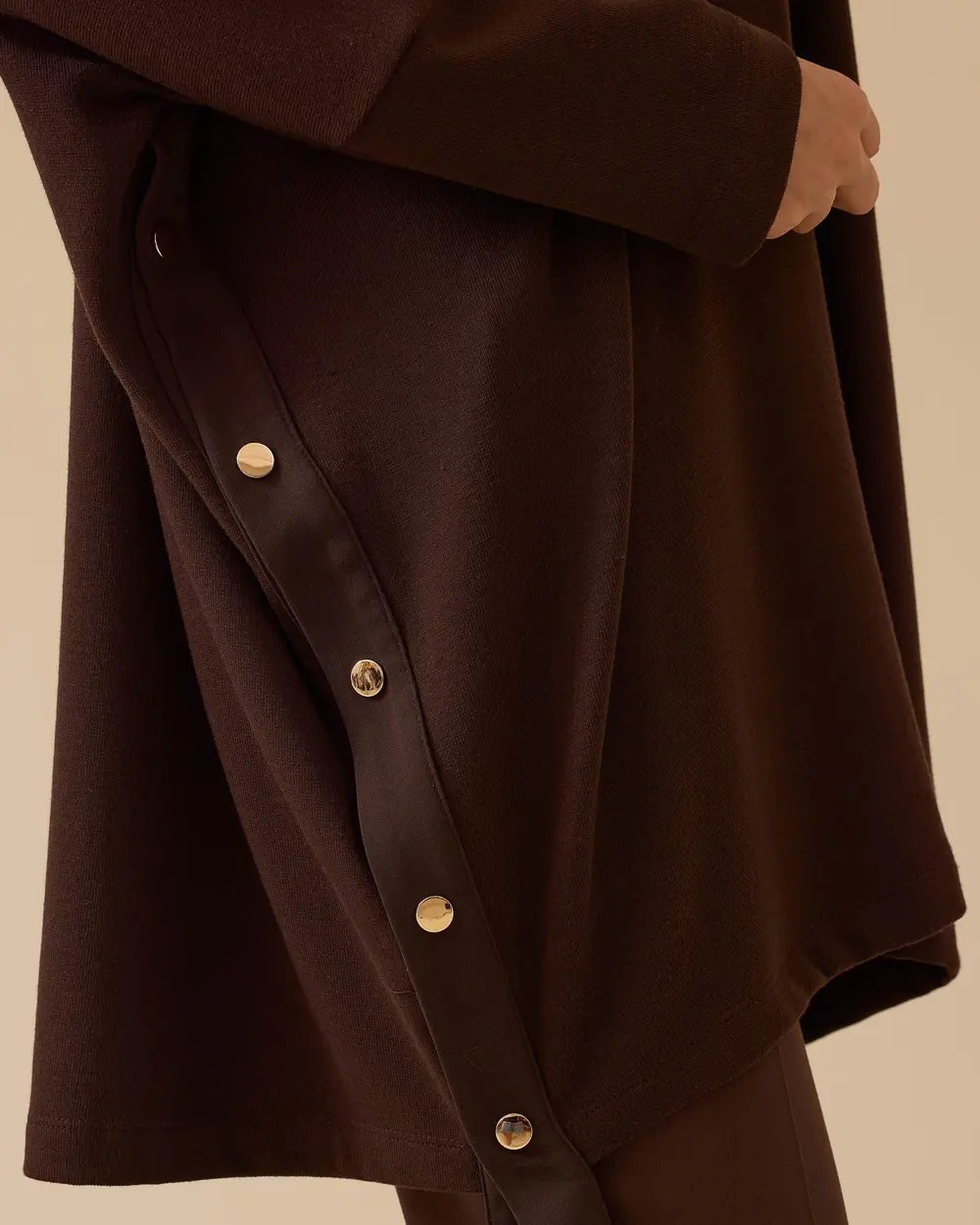 Yan Düğme Detaylı Uzun Tunik