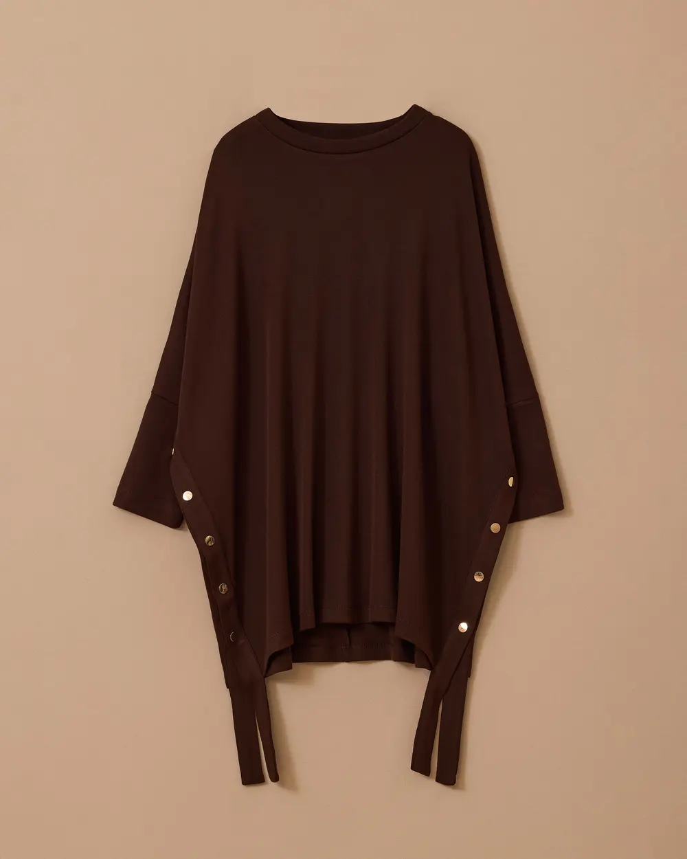 Yan Düğme Detaylı Uzun Tunik