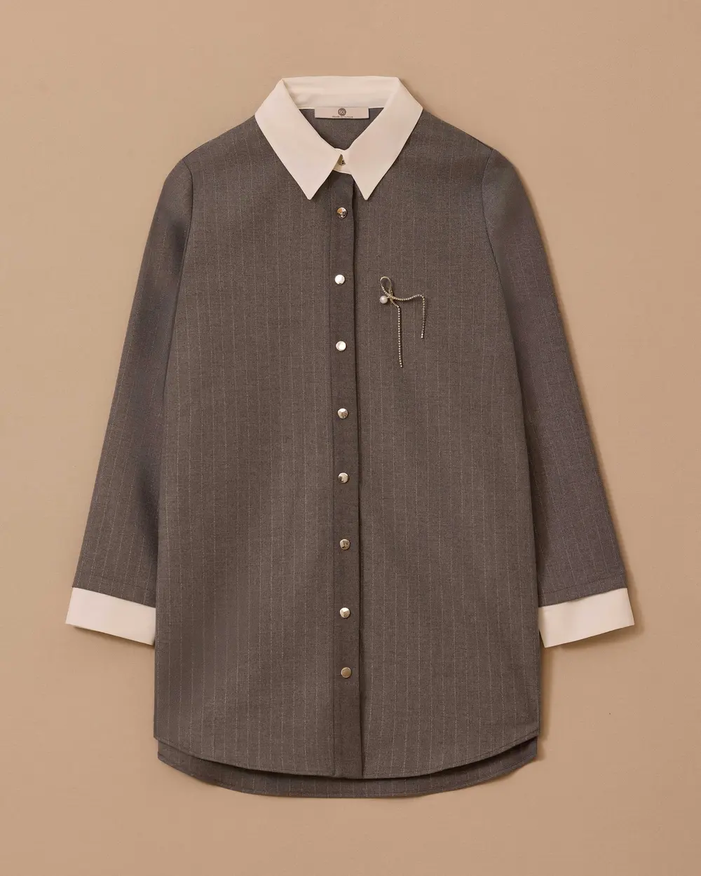 Striped Tunic with Accessory Details