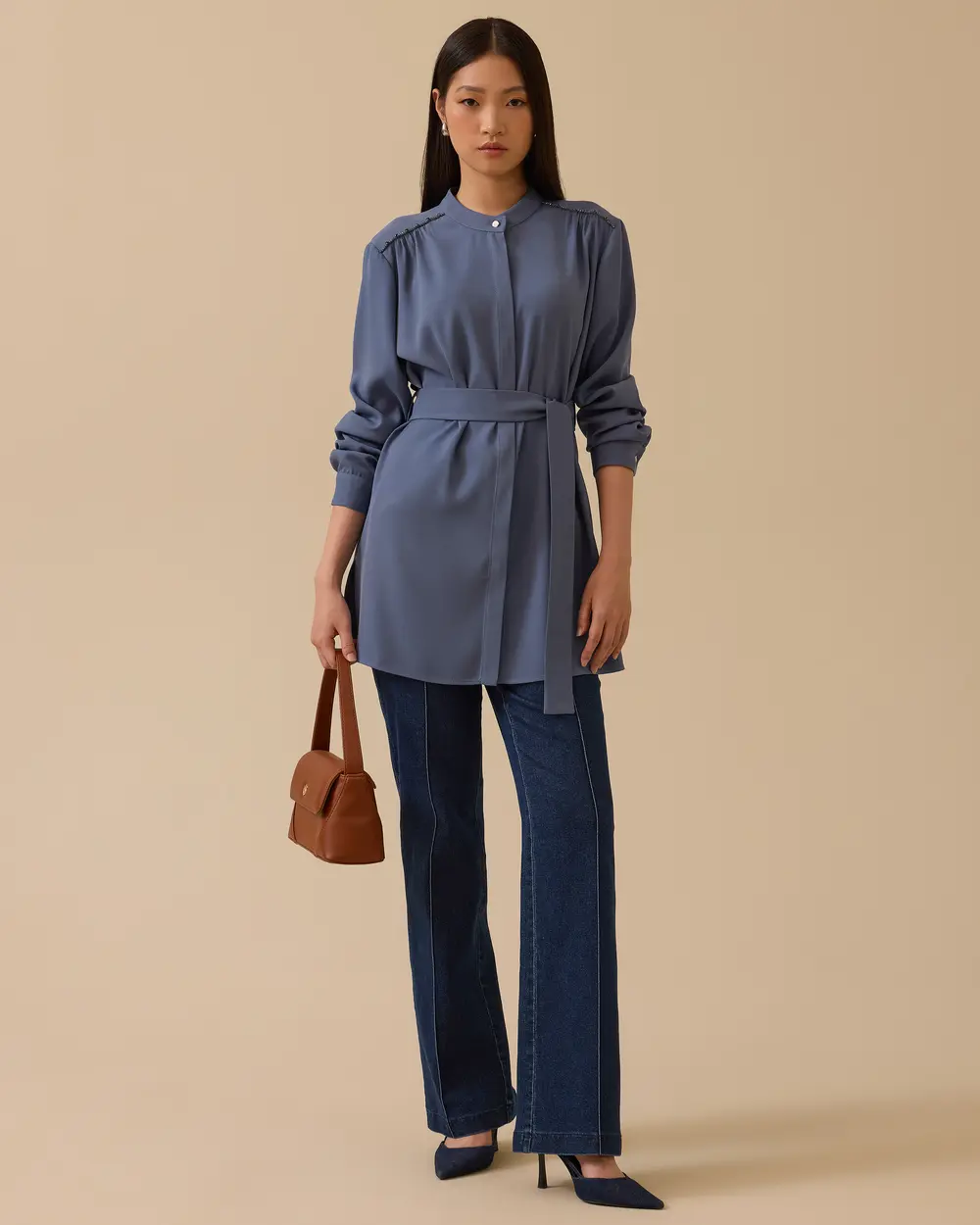 Kuşaklı Taş Detaylı Tunik