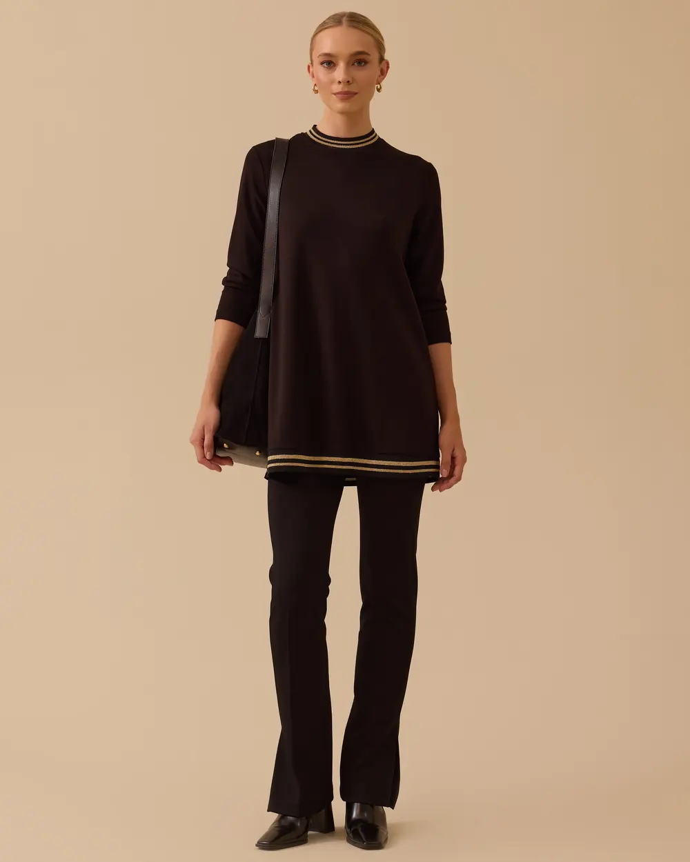 Şerit Detaylı Basic Tunik