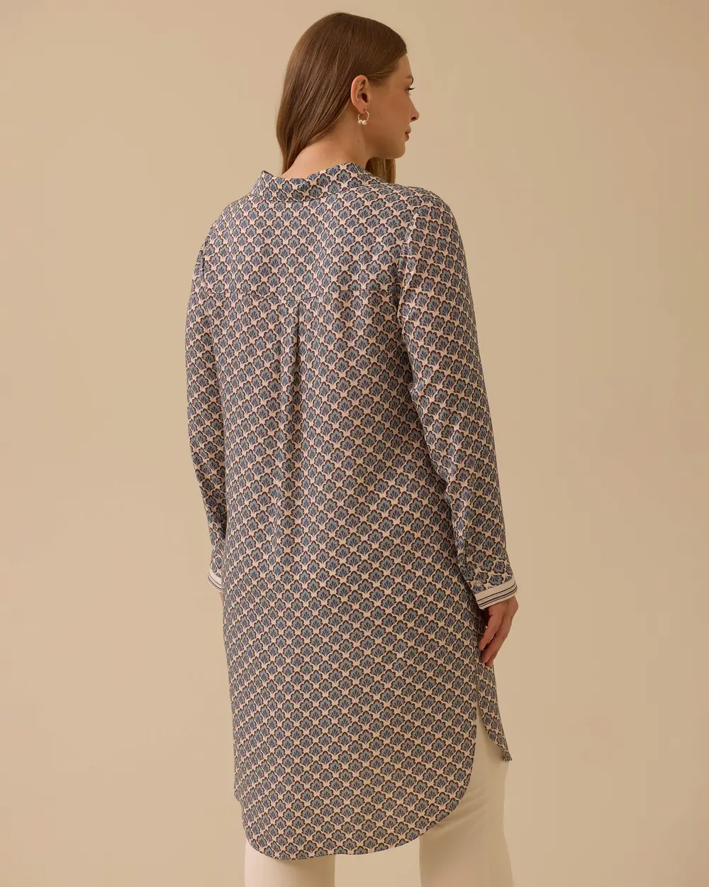 Büyük Beden Desenli Uzun Tunik